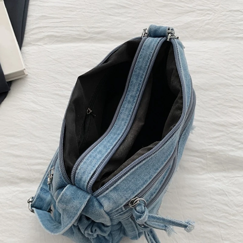 Fashion Crossbody Bags for Women Stylish Denim Casual and Simple Shoulder Bag with Stars Lightweight Versatile Commuting Bag view 5