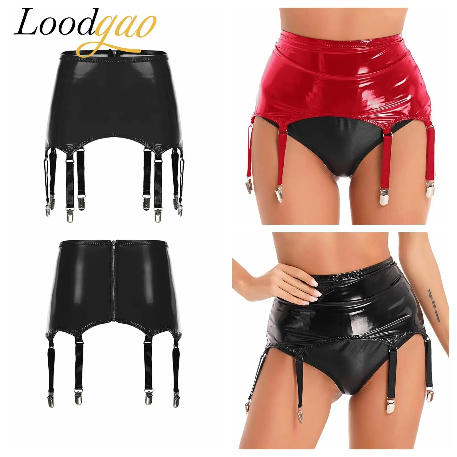 

Женские подвязки с металлическими зажимами, подвязки из лакированной кожи с мокрым эффектом, аксессуары, костюм для танцев на пилоне, Клубная одежда, одежда для ночного клуба