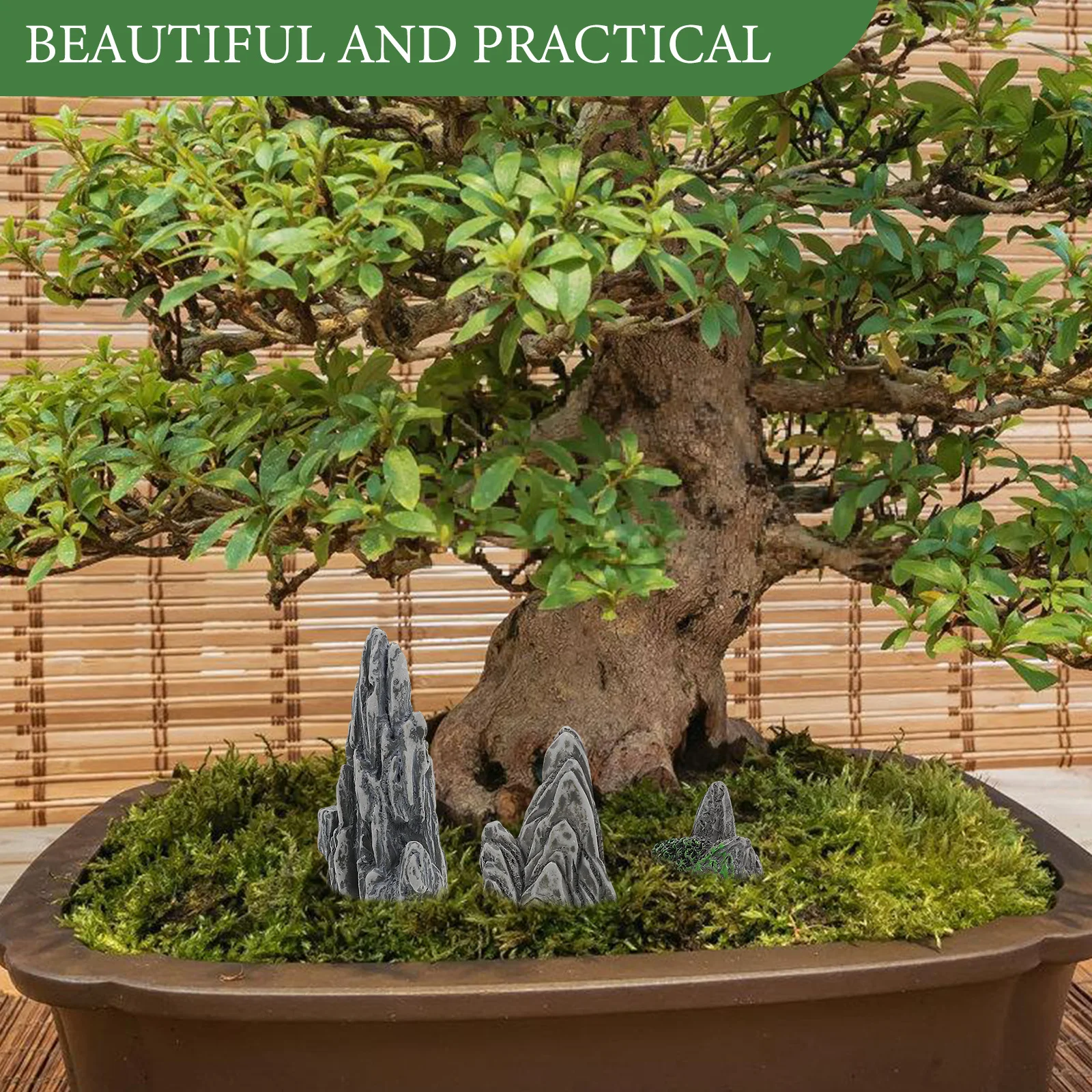 4 قطعة الجنينة المصغرة وهمية بونساي وعاء محاكاة حديقة ساحة ديكور الزهرية الجنينة المناظر الطبيعية زخرفة طاولة الرمل الزينة #5