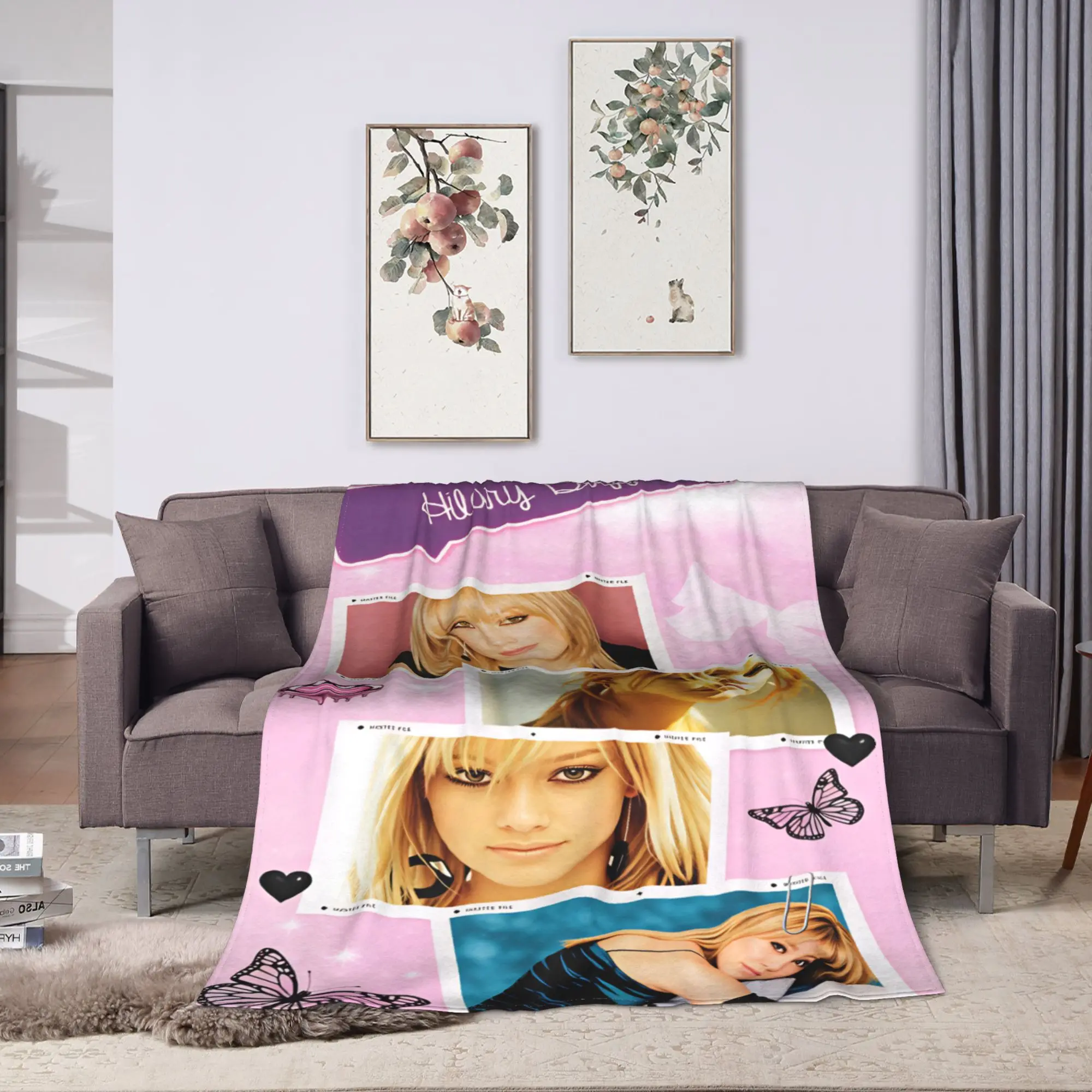 Hilary Duff Lizzie McGuire Flannel Blanket  Soft Throw Blanket for Couch Bed Airplane Travel Aesthetic Bedspread Sofa Bed Cover