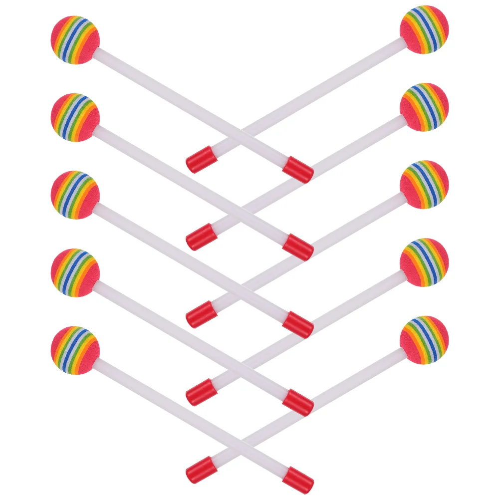 

10 Pcs Beat The Drumstick Drumsticks Cool Mallets for Cymbals Eva Sponge Colorful Percussion