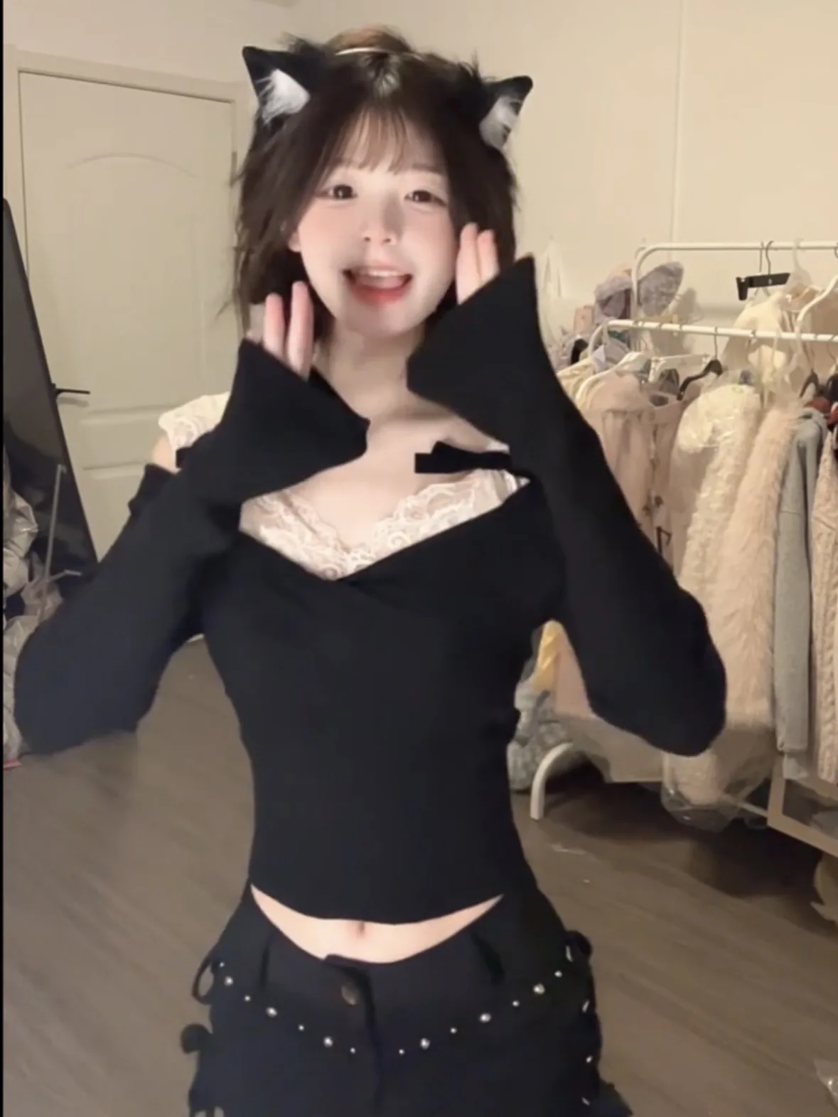 스웨터 점퍼 풀오버 여성용 니트웨어 신상품 고딕 스타일 백 슬릿 세미핏 이브닝 파티 데이트 나이트 섹시 엘레강스 패치워크