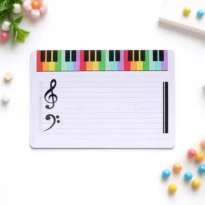 Tablero de plástico borrable para personal de música, tablero portátil inscriptible, tarjeta de ejercicio para enseñanza de música, pizarra blanca de notas borrables