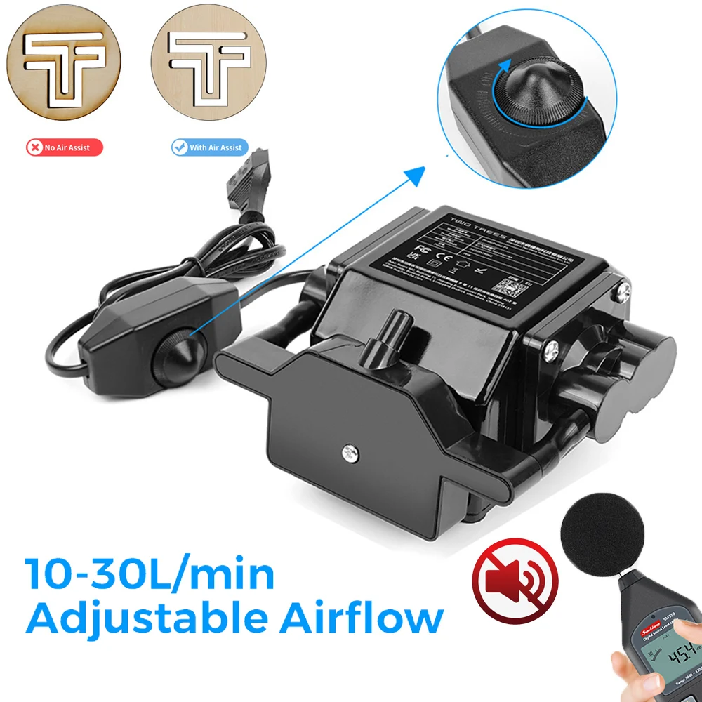 

Twotrees Laser Engraver Air Assist Pump Air Compressor Laser Cutter Adjustable Speed Low Noise for TTS-55 TS2 Laser Engraving