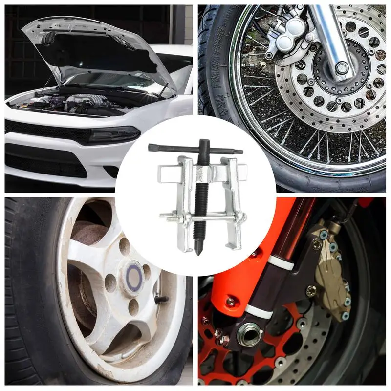 Herramienta de extracción de cojinetes de rueda, herramienta extractora de manivela de 2 mandíbulas, extractor de polea de alta resistencia, extractor de engranajes de rodamiento, herramienta de reparación de motocicletas