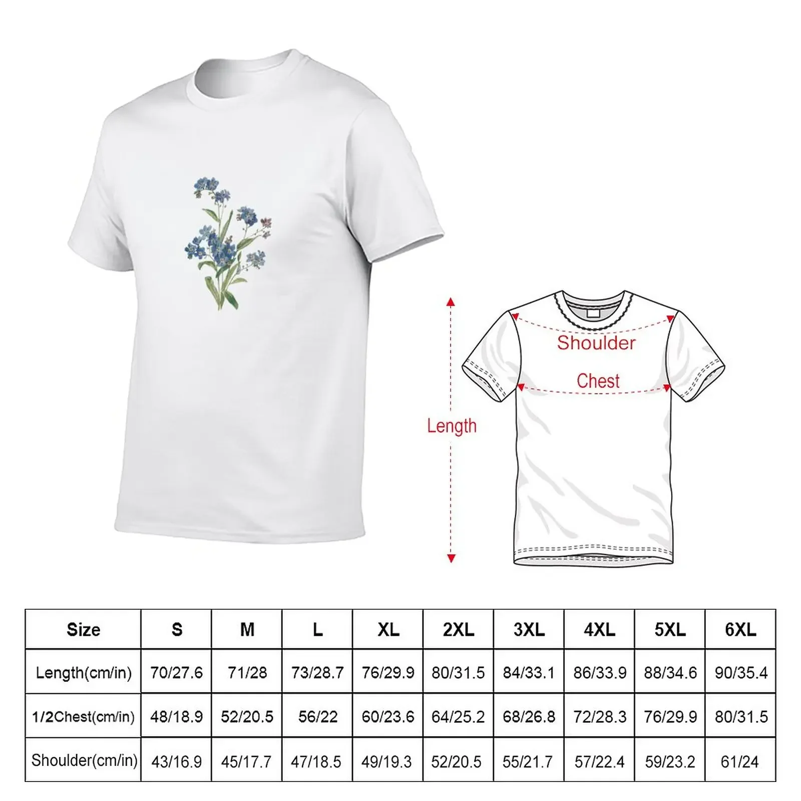 New Forget Me Not Design T-Shirt graphic t shirt T-shirt for a boy Blouse plain t-shirt men t shirts