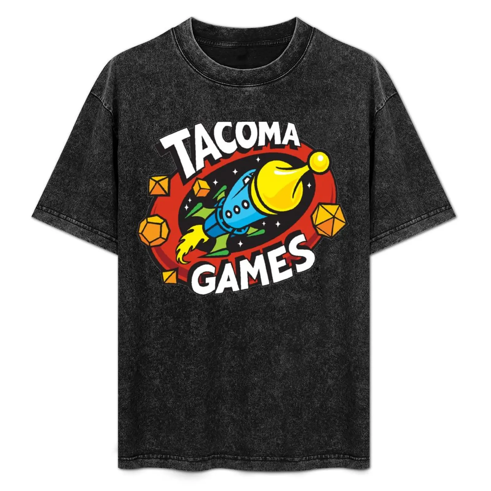 

Футболка с логотипом Tacoma Games Store, повседневная рубашка с коротким рукавом простого дизайна