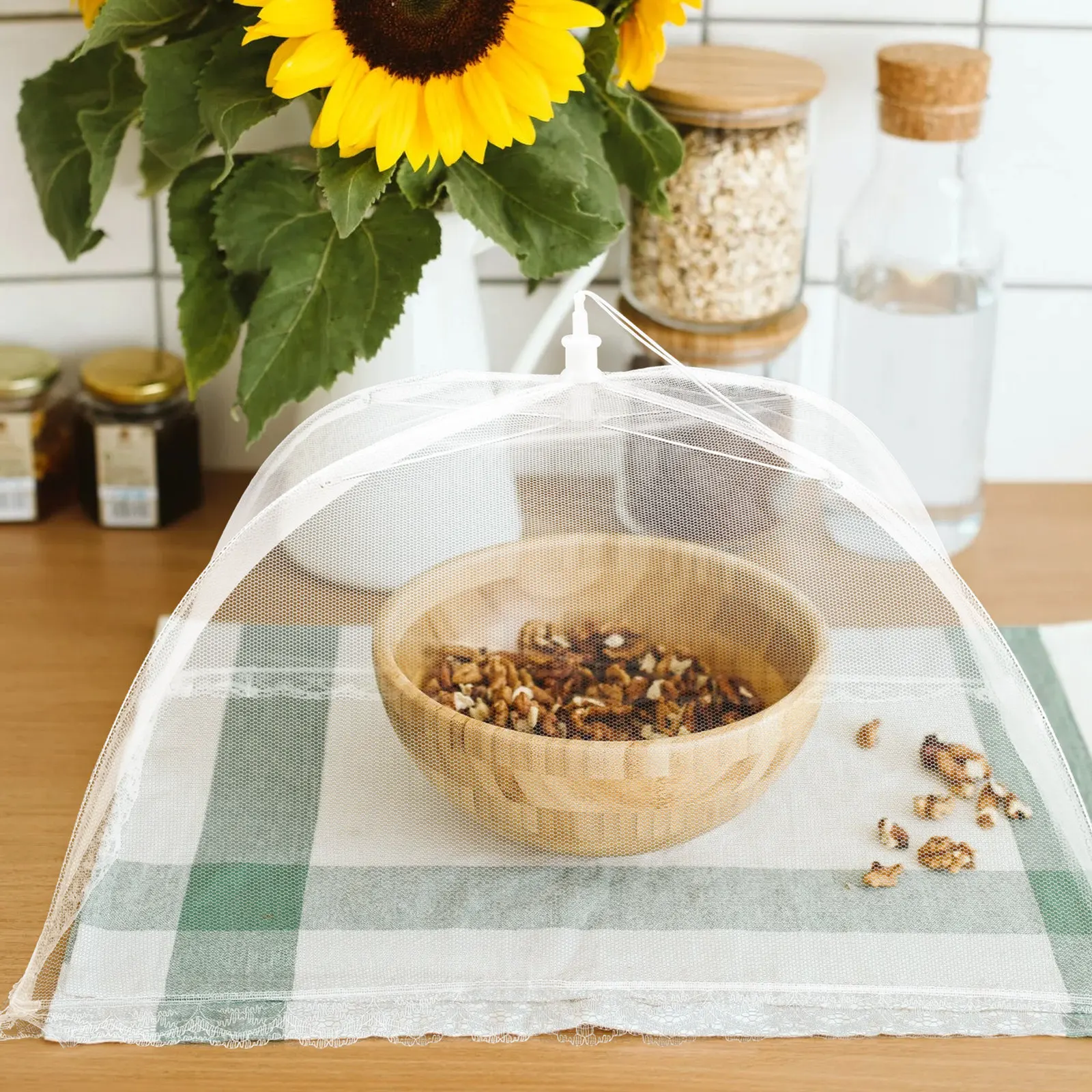 

Breathable Gauze Food Umbrella Insect Proof Food Cover Tent Easy Clean Folding Protective Cover for Dining Table Outdoor Picnic