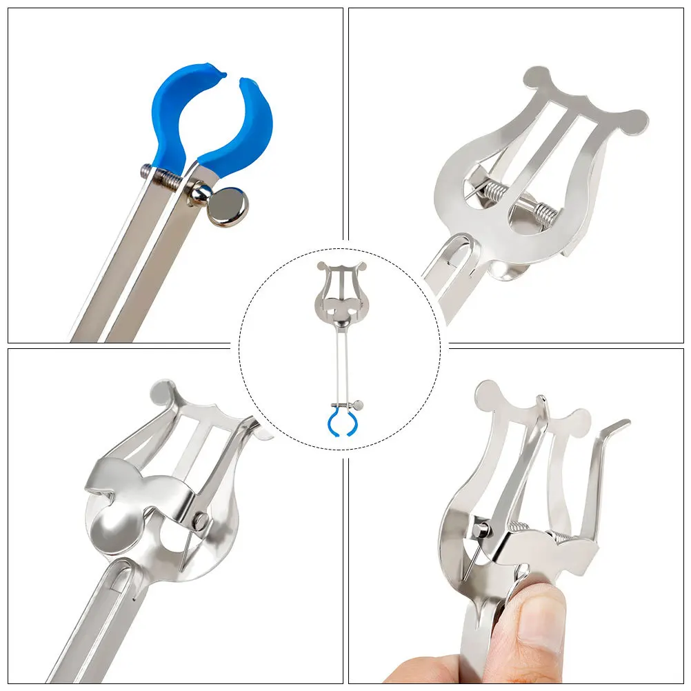 

1pc Portable Music Score Stand For Trumpet Sheet Music Holder Silver Stable Foldable Brass Instrument Rack Rehearsal Performance