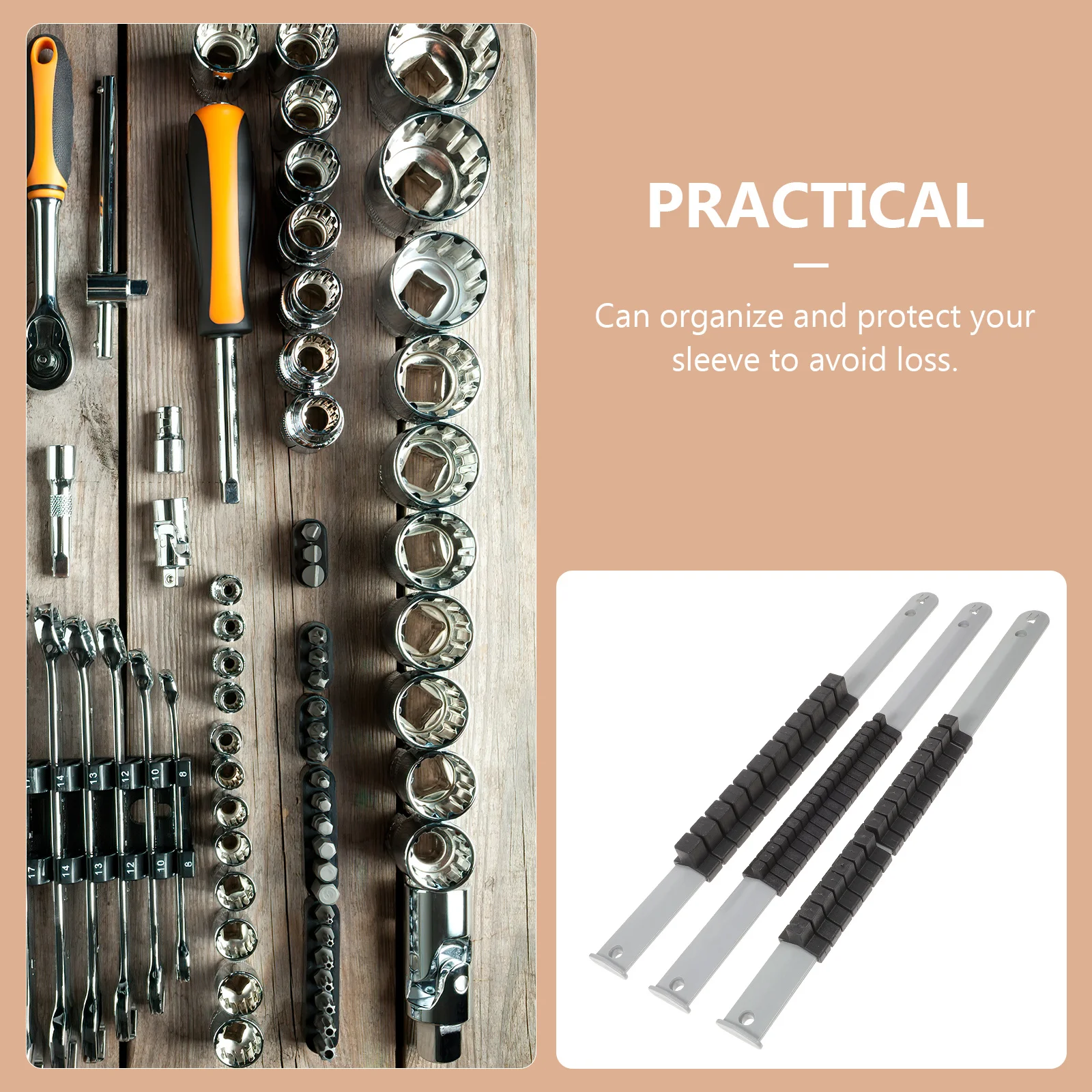 

3pcs 1/2-Inch 3/8 1/4 Drive Socket Organizer Tool Box Holder Rack Storage Magnetic Rails Socket Holders For Workshop Garage