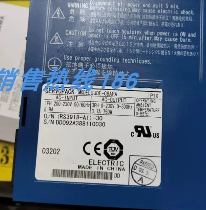 SJDE-08APA Servo Driver Sigma-J Series 750W Servo Amplifier