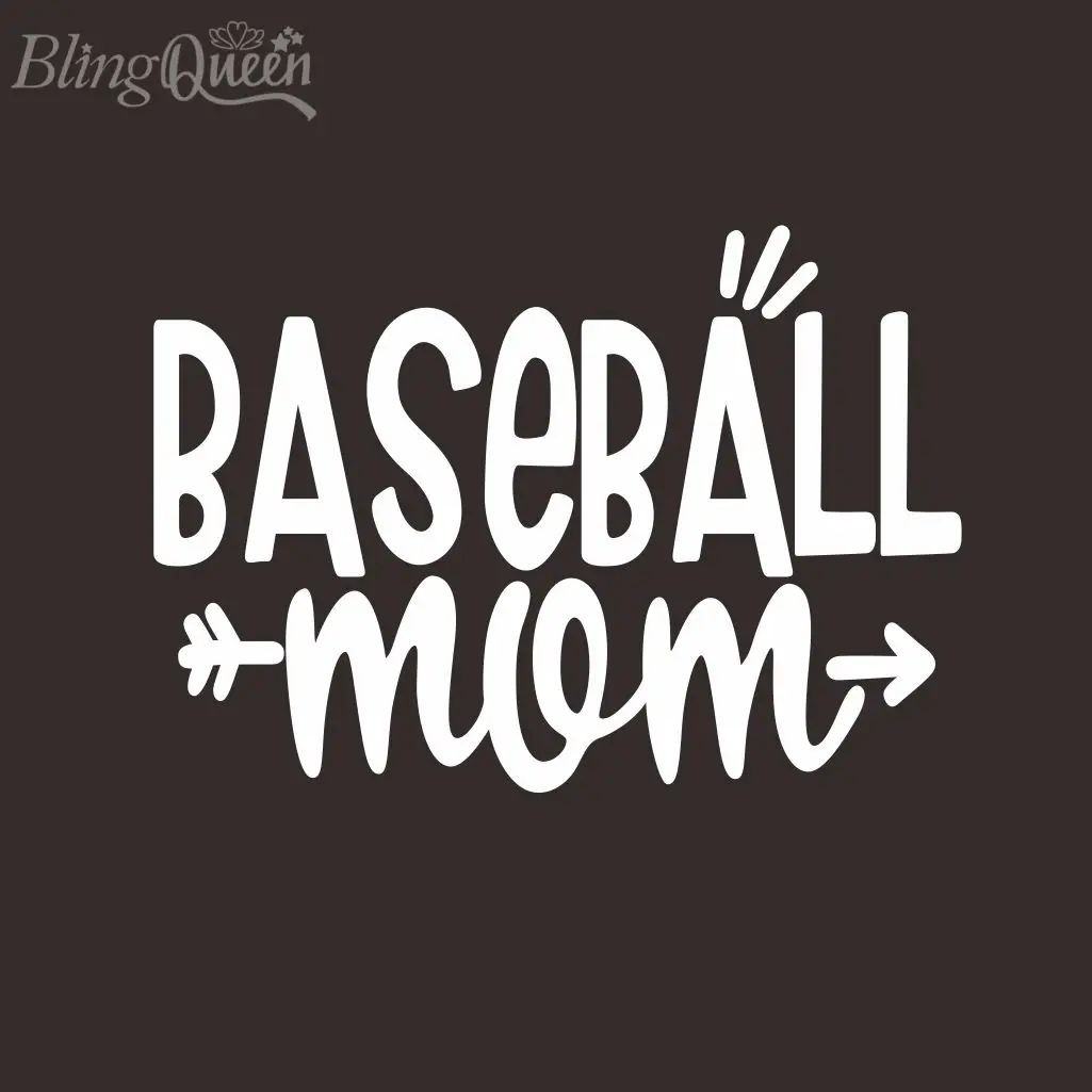 

BlingQueen-Iron-on Hot Fix Motifs, Vinyl Transfers, Baseball Mom Design, Colors and Sizes can be customized, 12 PCs/Lot