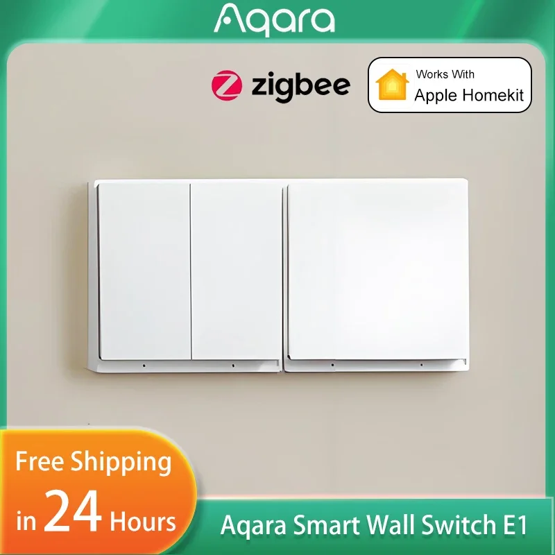 Aqara Smart Wall Switch E1 Wireless Key Zigbee 3.0 Light Switch With/No Neutral Fire Wire Light Switch Work with MiHome Homekit