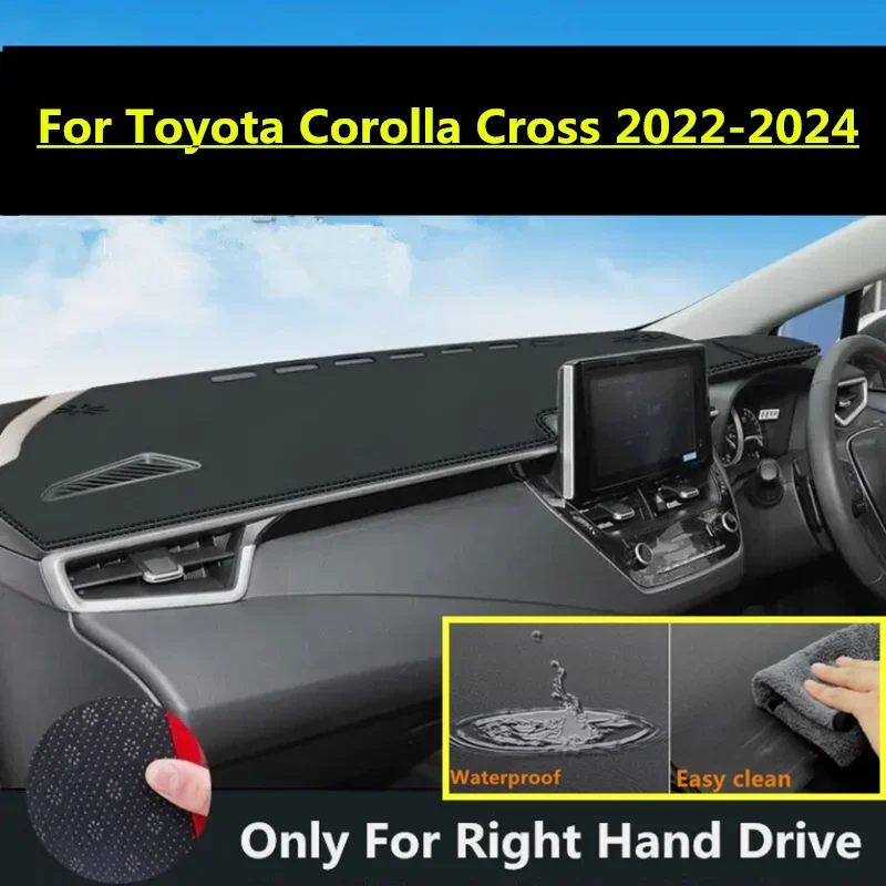 

PU Leather Right Hand Drive Dashboard Cover Dash Pretector Anti-Slip Mat Trim Dashmat Carpet For Toyota Corolla Cross 2022-2024