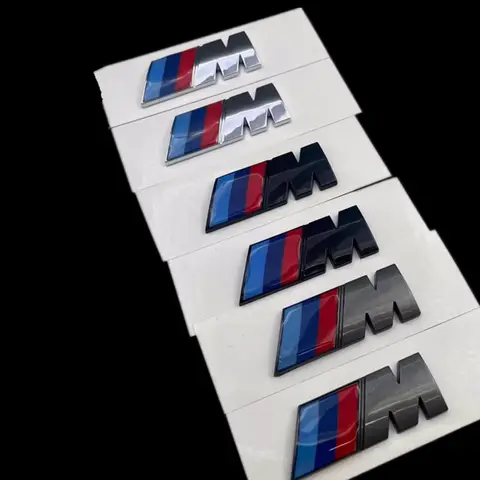 3D ABS M 로고 자동차 바디 사이드 배지 바디 후면 트렁크 장식 스티커 모든 BMW M Power X1 X3 X5 X7 E71 용 자동차 수정 액세서리