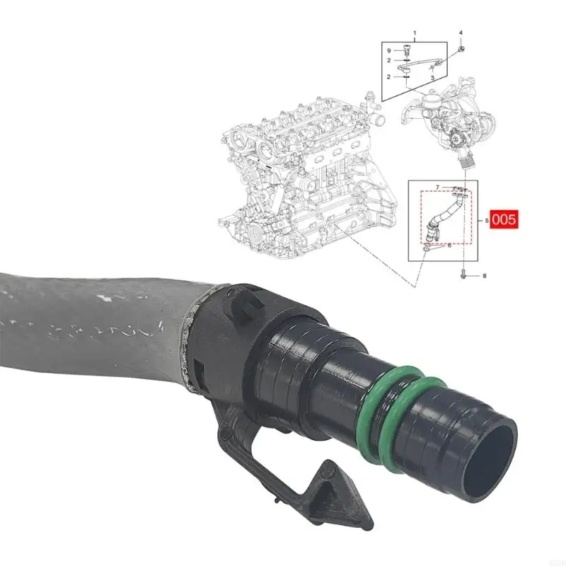 M76E 8,66 Zoll Motor-Turbolader-Ölablassrohr mit Hitzeschutzhülse und Flansch 860160 860423 – Detail 3