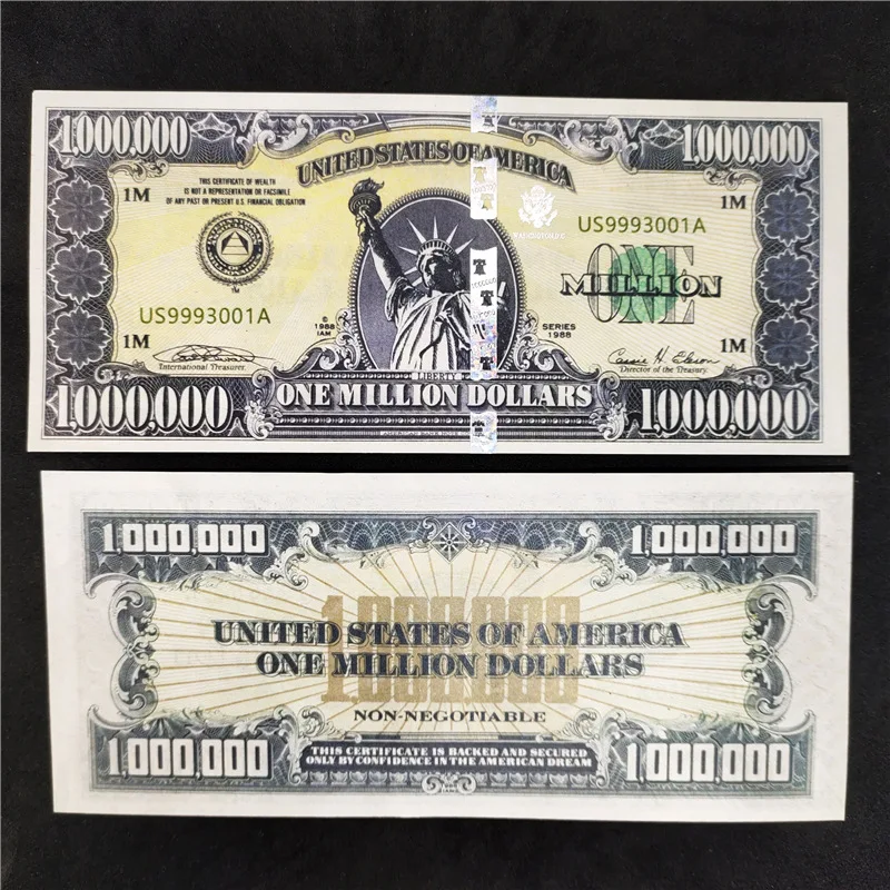 

Million Dollar Novelty Bill - Statue of Liberty Commemorative Souvenir, US-Themed Collectible Banknote NOT LEGAL TENDER