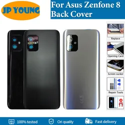 5.9''Original New Back Cover For Asus Zenfone 8 Battery Cover Rear Door Housing Case With Camera Lens For ZS590KS Back Cover