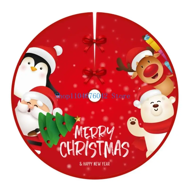 5asd Cartoon Christmas Tree Skirt Ornament 35Inch Christmas Tree Mat Machine Washable