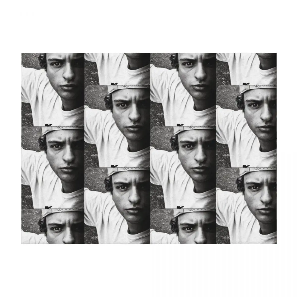 

Funky Boy J Fryer Cap Black and White Photo Funkanometry Edit Throw Blanket Luxury Thicken Summer Furry Blankets