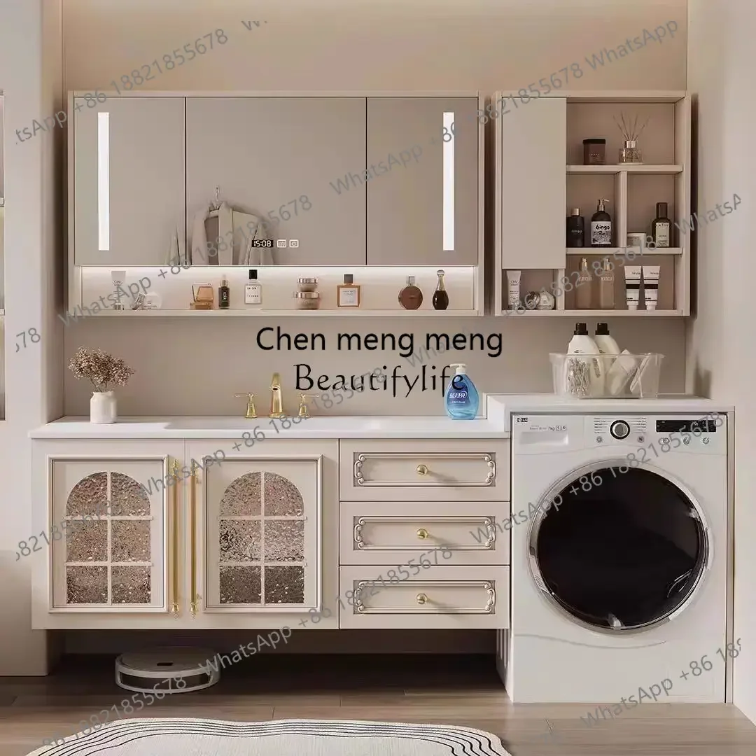 ls 42French retro integrated basin, bathroom cabinet, toilet, washing machine integrated cabinet