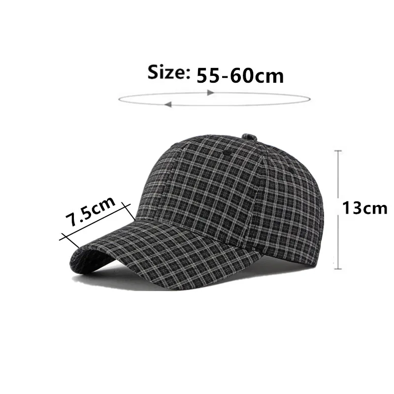 New Spring summer retro checkered baseball caps for men and women Camping Fishing Hat 모자 골프용품 땡처리 кепка casquette gorras hombre