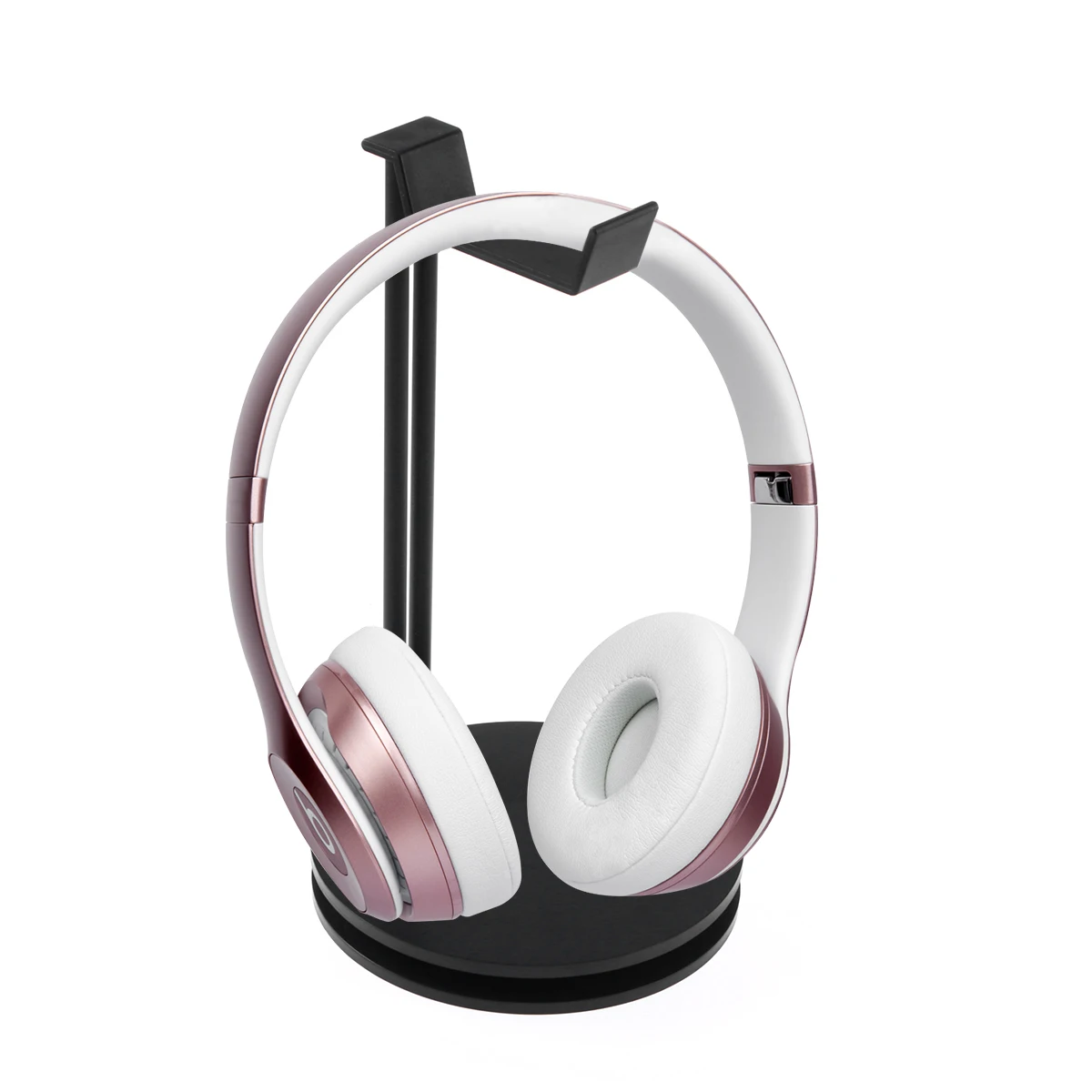 Aluminum Alloy Headphone Stand with Solid Base for All Sizes Black Color Lightweight Space Saving Dustproof