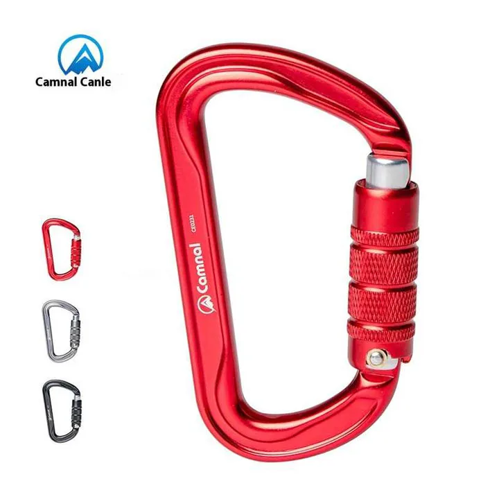 Carabiner D-Type Carabiner Triple Lock Climbing Carabiner for Rock Climbing Rescue Etc.