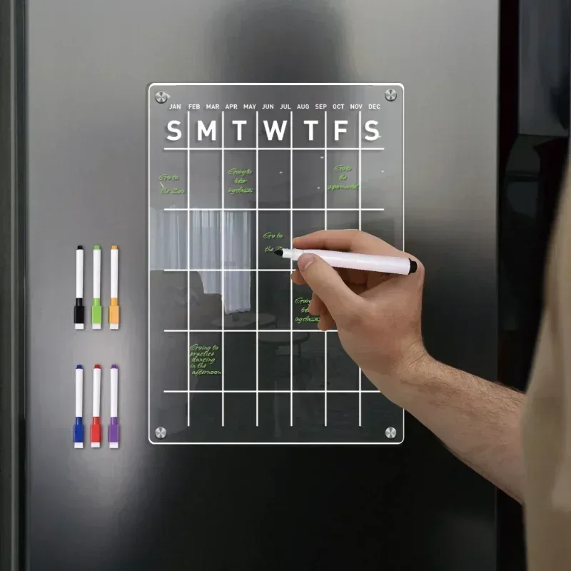 Transparent Acrylic Magnetic Refrigerator Sticker, Weekly Schedule Fridge Magnet, Reusable Home Decor Refrigerator Magnets Gift