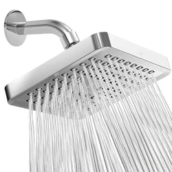 Silver Rainfall Ceiling Mounted Shower Head Large Flow Supercharge Shower Bathroom Faucet Replacement Parts Shower Accessories