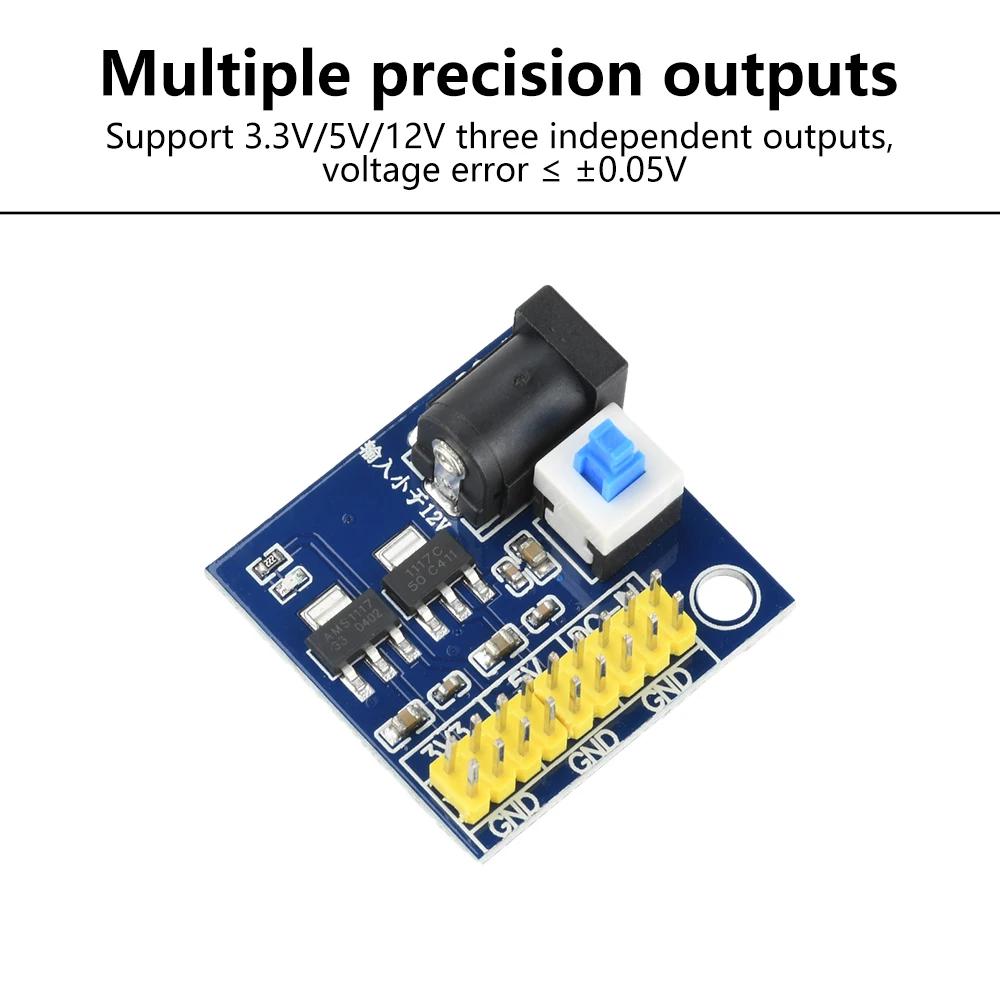 Module d'alimentation de Conversion de tension multi-sortie DC-DC 12V à 3.3V 5V, Module d'alimentation abaisseur Buck avec indicateur d'alimentation