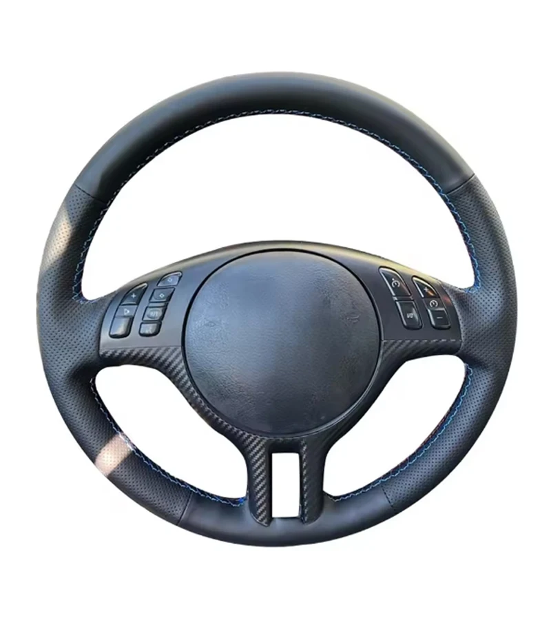 Alcantara Steering Wheel Cover Wrap Genuine Leather M Colours Thread Car Accessoires Specifically For BMW E46 E39 X5 E53 Z3 E36