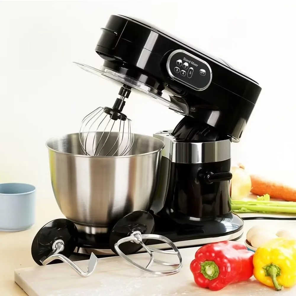 Aiseel Mixer berdiri multifungsi, Mixer listrik dapur 8 dalam 1 dengan kait adonan, pengocok, pengocok, penggiling daging