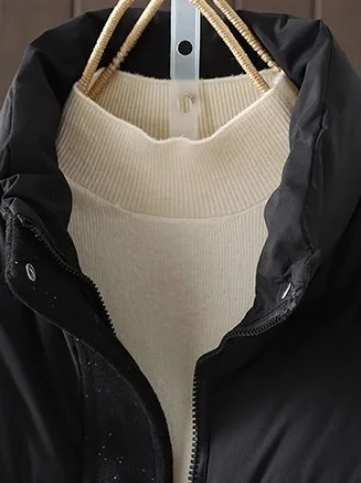 Colete feminino forrado Fce de marca japonesa coreana casual solto ajuste longo chiusura com zíper Sve Faionable All-Match O...