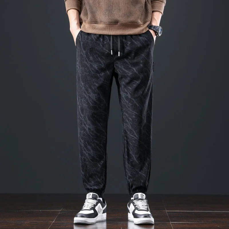 Calças Esportivas Masculinas de Veludo Cotelê Forradas com Fce, Estilo Novo de Outono Inverno, Tamanho ande, Calças Long...