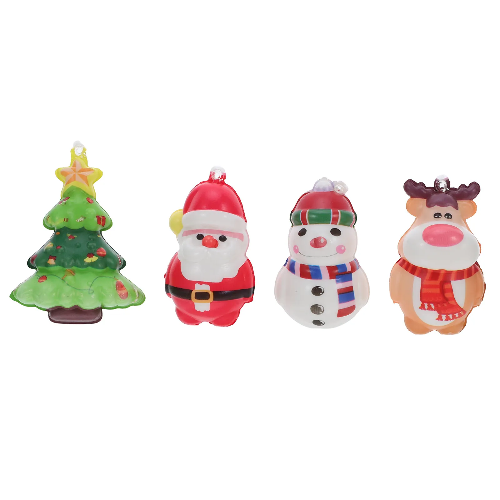 12Pcs Christmas Tree Stress Relief PU Slow Rebound Squeeze Desktop Ornament Holiday Party Favor Office Stress Relief Toys