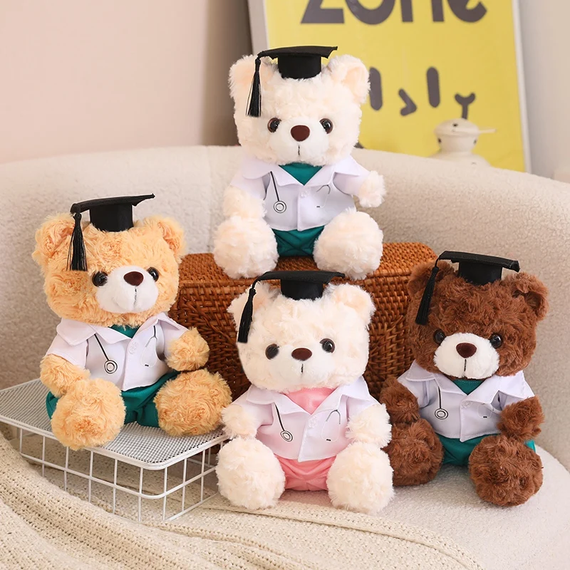 

23cm Cartoon Cosplay Plush Bear Doll Professional Doctor Nurse Graduation Bear Plush Toy Home Decoration Gift For Boys And Girls