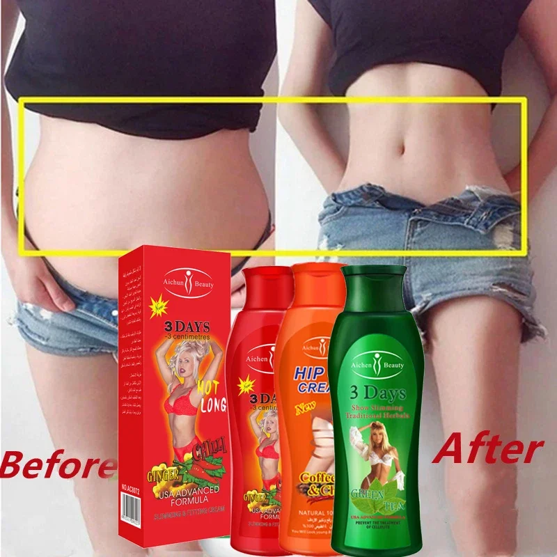 

3 Days Green Tea Coffee Pepper Slimming Cream Gel Fat Burner Fast Weight Loss Anti Fat Burning Cream 200ml