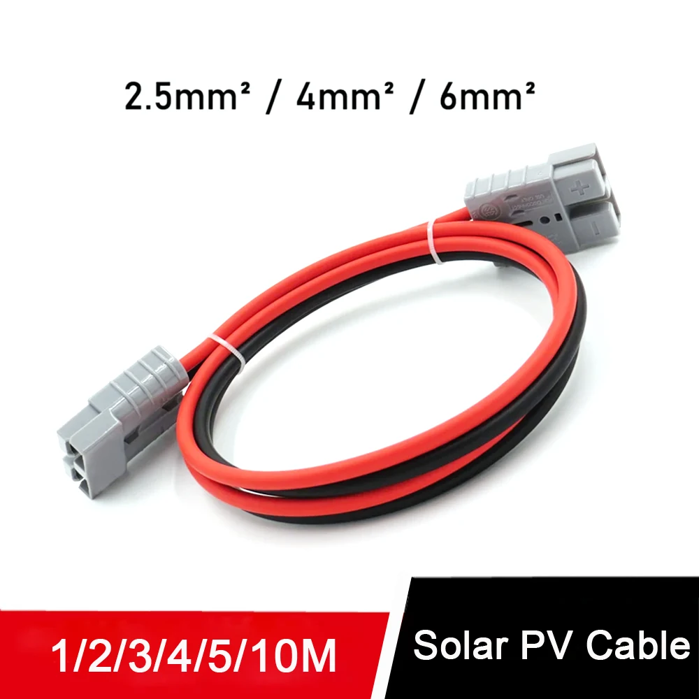 2.5/4/6mm2 14/12/10AWG  Solar Panel Extension Cable with 50A 30A Connector/Ring terminal for Car Battery and Solar Panel Connect