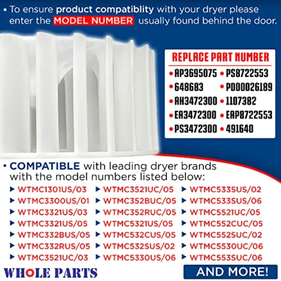 Whole Parts Dryer Blower Wheel Part # 00491640 - Replacement and Compatible With Some Bosch Dryers - Replaces AP3695075 648683