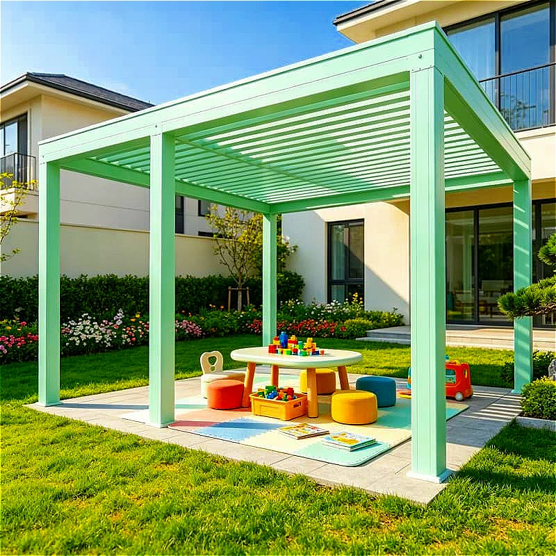 Hotel Garden Pergola 3x6m Aluminum Motorized Louvered Waterproof Roof for Patio Deck Carport Gazebo Shade Customized Hot Sale