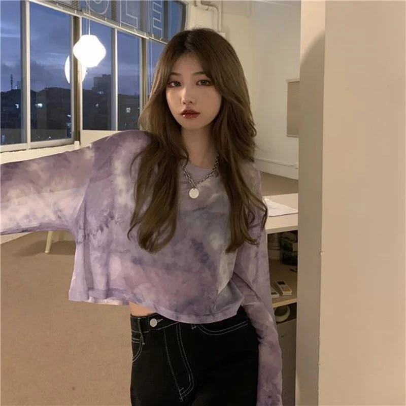 Tie Dye T-Shirts for Women, Trendy and Elegant, Sun-proof, Sexy Ladies Tees, Teens Sheer Tops, Beach Simple Cozy, Summer