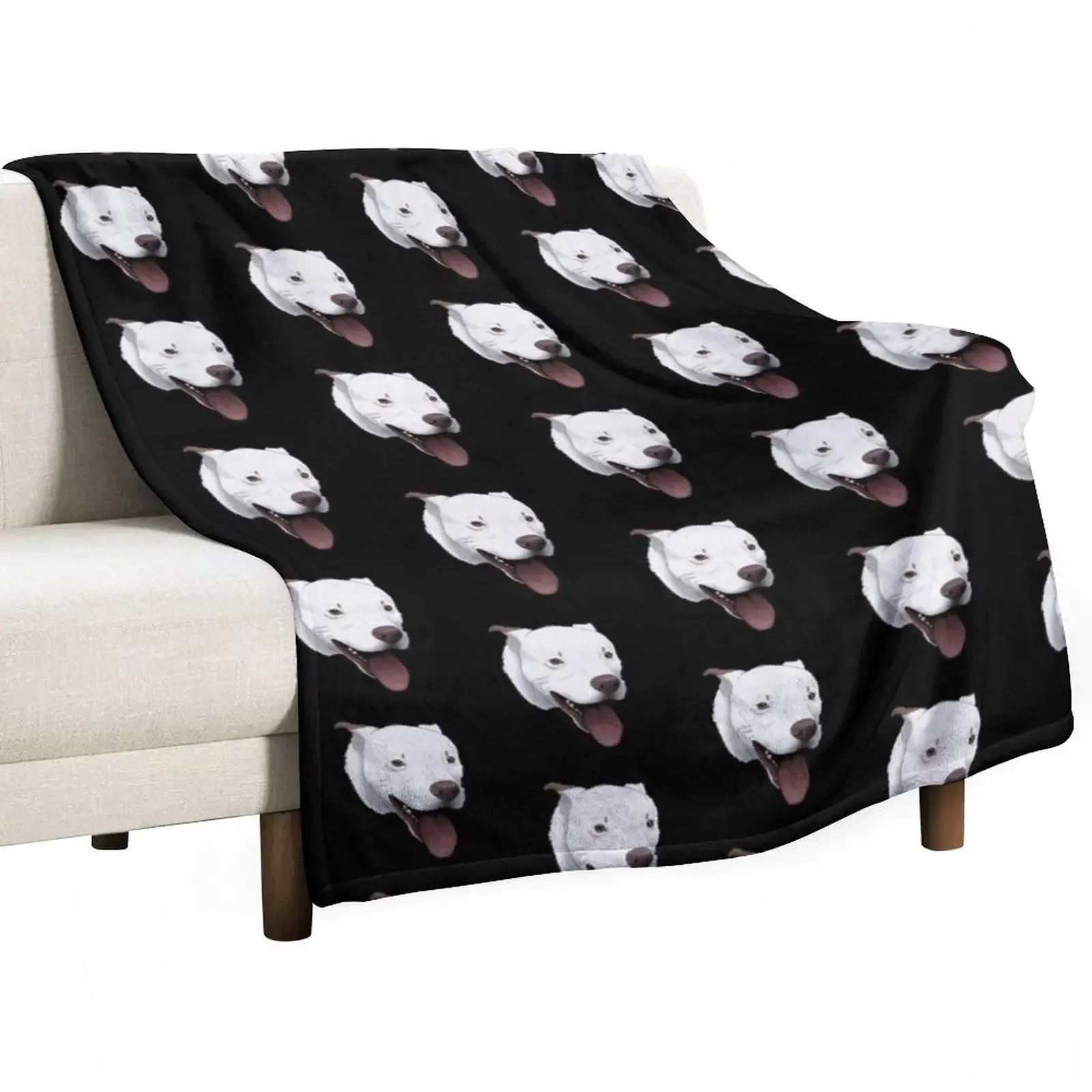 Dog Pitbull Resting Pit Face Vintage Throw Blanket Cute Plaid For Decorative Sofa Blankets