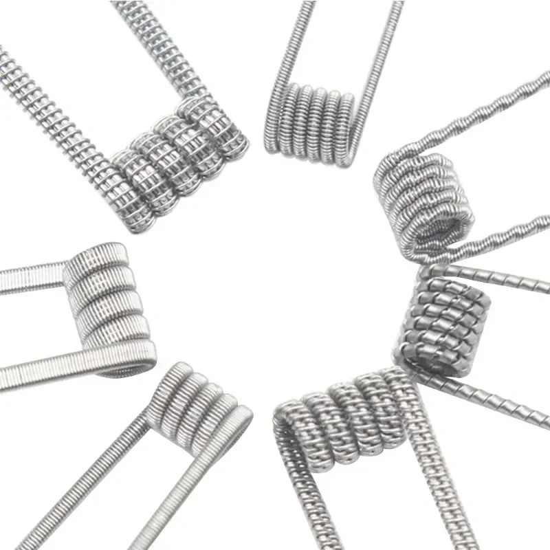 48Pcs/Set Pre Built Coils RTA RDA Flat Twisted Fused Clapton Quad Hive Alien 8 in 1 Resistance Wire Premade Coil