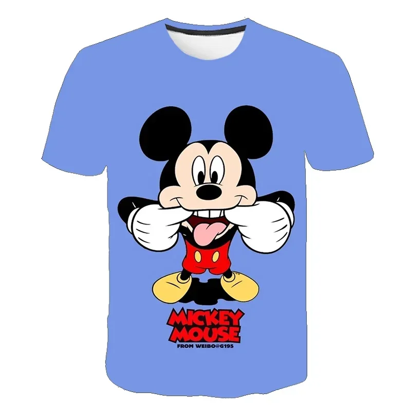 Anime Girl T-Shirt Casual Short Sleeve Summer Baby 3d Printed Fun Disney Mickey Mouse Girls' T-Shirt Children's Clothing