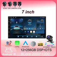 7 Inch QLED Screen 2 Din Universal Car Radio Android 15 Car DVD GPS Radio Stereo Multimedia Player Auto CarPlay Autoradio Audio