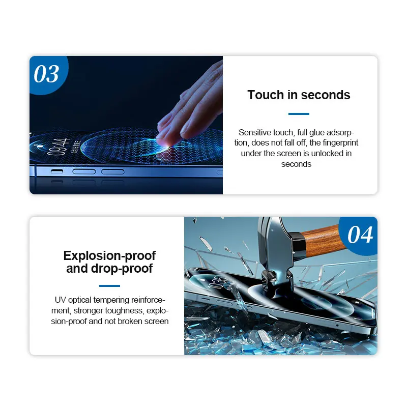 SUNSHINE SS-075U/SS-057U Glas-Hydrogelfolie, vollständige Abdeckung / explosionsgeschützter Bildschirm / ultraempfindlich / blankes Metallgefühl – Detail 13