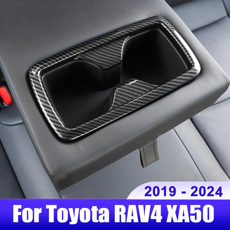 

For Toyota RAV4 XA50 2019 2020 2021 2022 2023 2024 RAV 4 Hybrid Car Back Row Water Cup Holder Decoration Cover Accessories