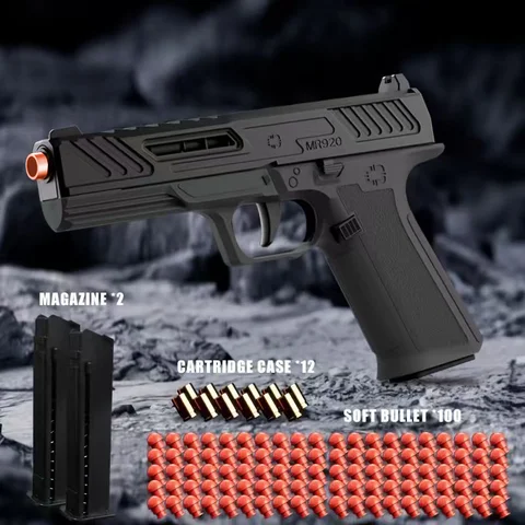 MR920 New Toy Gun Soft Bullet Gun Pistol [Upgraded Version Of The Continuous Hair] Empty Hanging, Continuous Hair For A Single