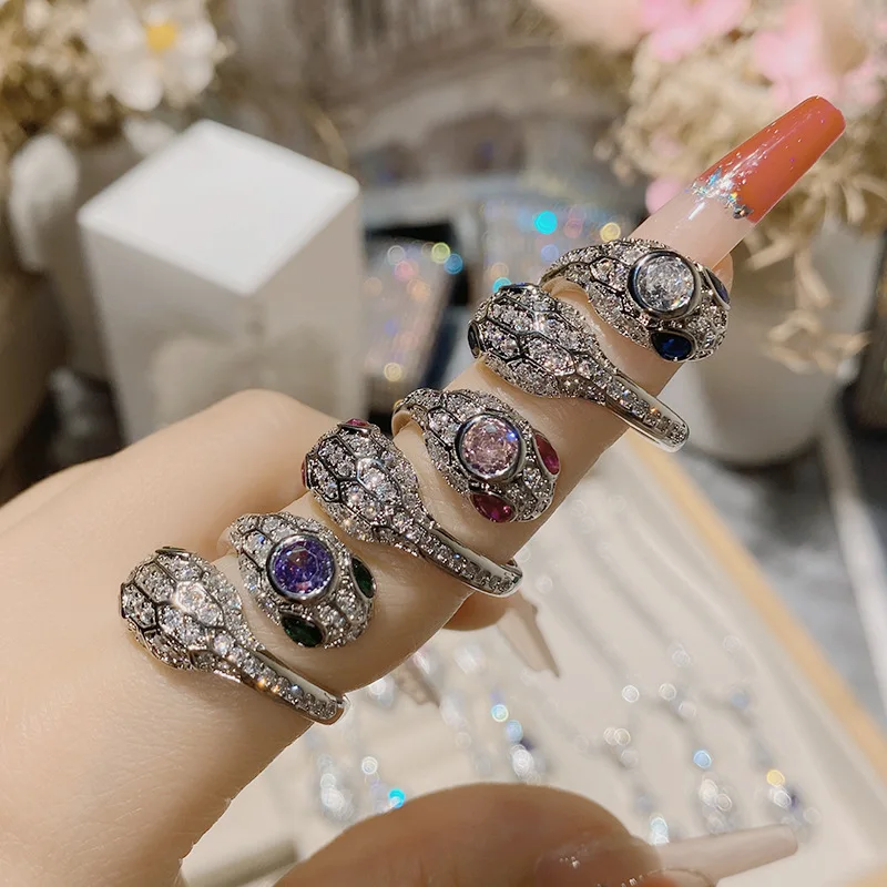 New Snake Shaped Opening Ring For Female Niche High-End Fashion Personality Set